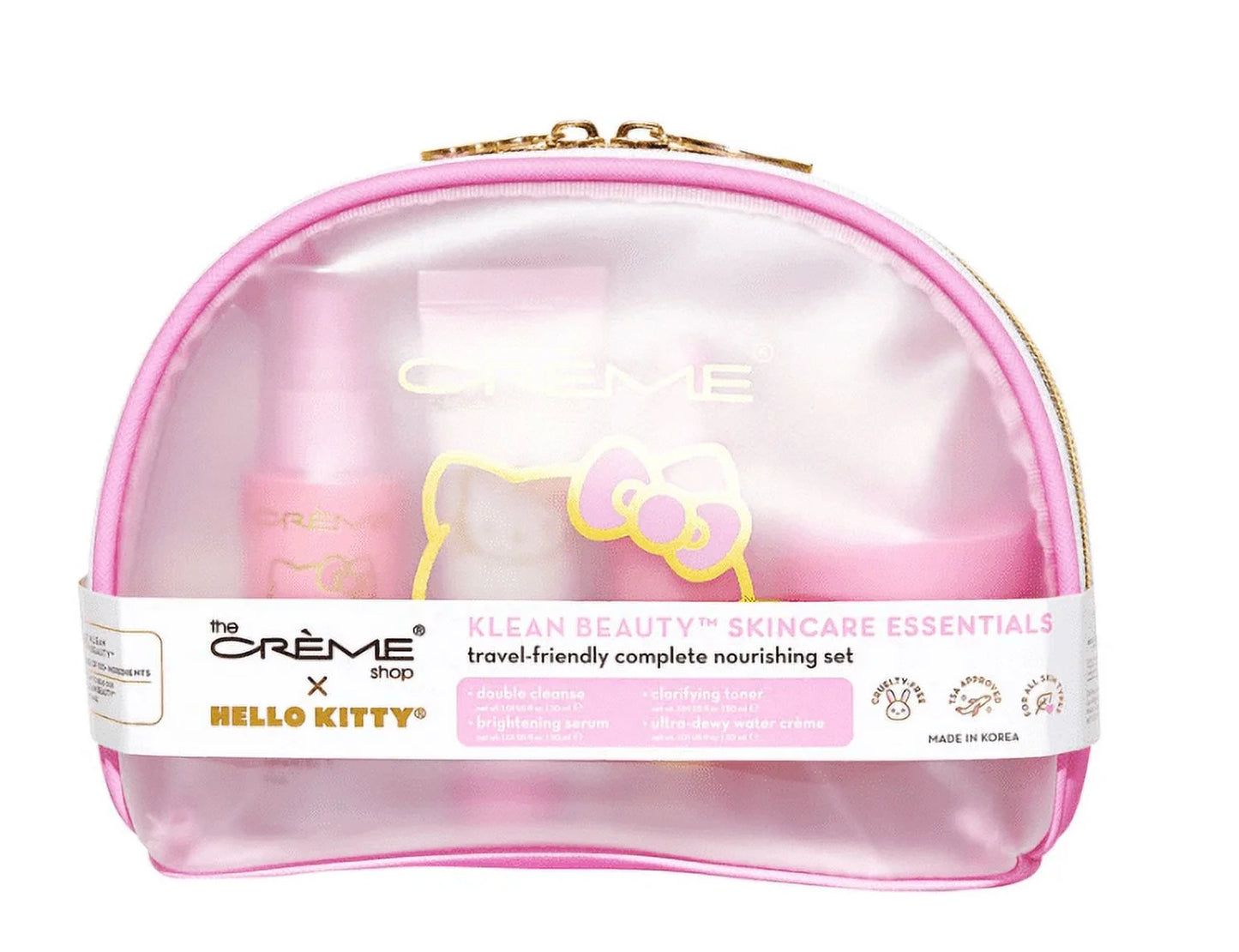 X HELLO KITTY SKINCARE ESSENTIALS - KLEAN BEAUTY™ 4PC TRAVEL BAG